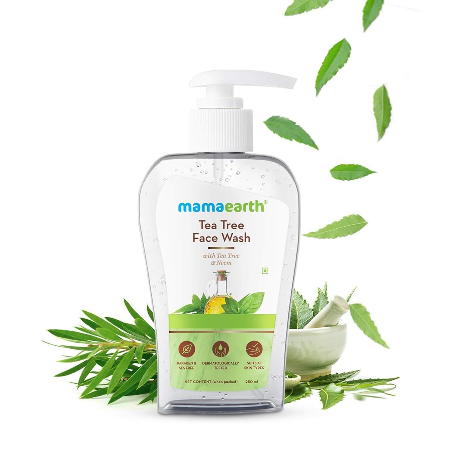 Mamaearth Tea Tree Oil Control Face Wash | Controls Acne & Pimples | Removes Excess Oil | For Oily and Sensitive Skin | For Men & Women | 250 ml