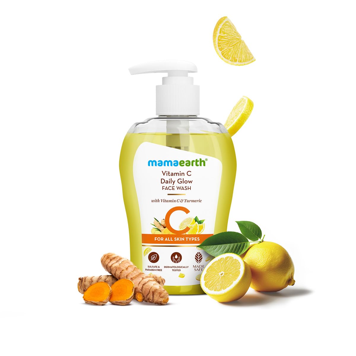 Mamaearth Vitamin C Face Wash for Women & Men 250ml- Toxin-Free & Oil-Free Face Wash for Acne-Prone, Dry & Oily Skin - Illuminates Skin