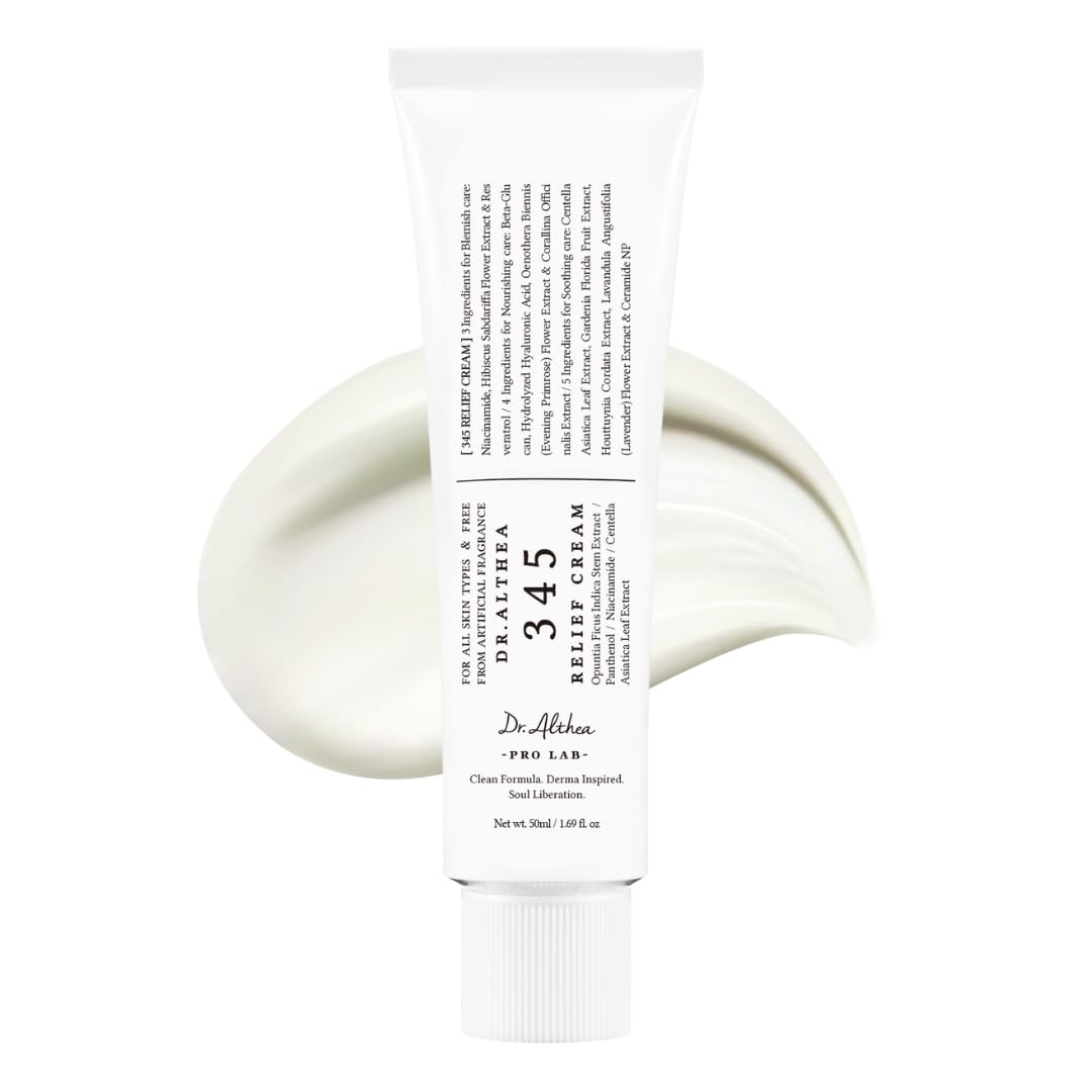Dr.Althea 345 Relief Cream, Daily Face Moisturizer, Blemish Relief Care, Soothing Recovery & Moisture, Korean Vegan Skin Care for All Skin Types